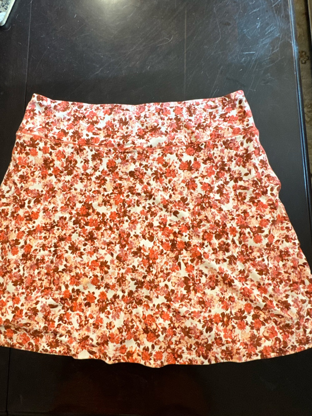 Cuddl Duds Orange and Cream Floral Skort